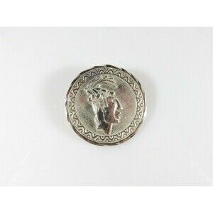 Taxco Mayan Warrior 925 Sterling Silver Pin Vintage Mid Century Mexico Eagle 52